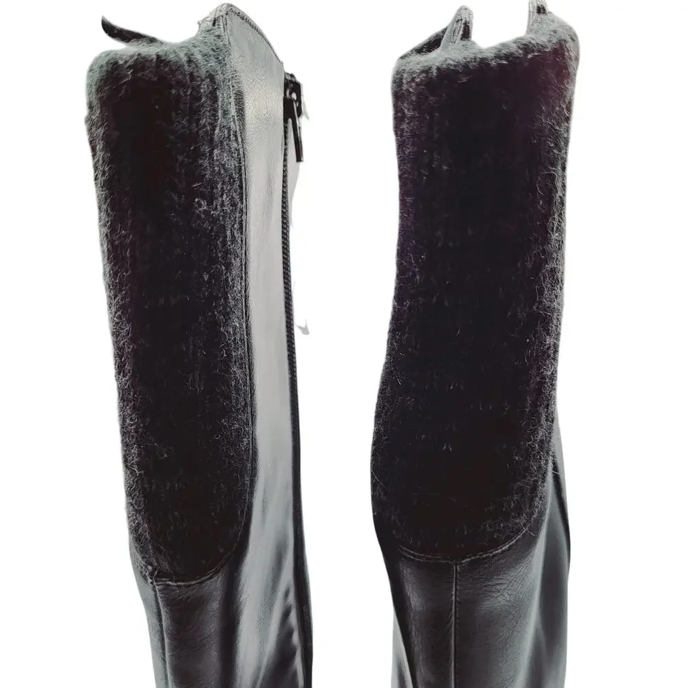 Life Stride Soft System XRipley Black Vegan Leather Riding Boots Size 8.5 W NWOT